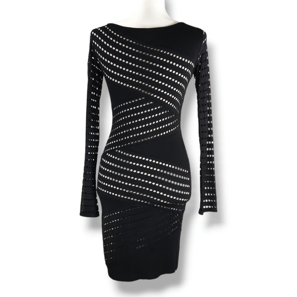 B44 Dressed by Bailey 44 Bodycon Lined Dress Black Cutout Cocktail Dress Sz. XS - Picture 3 of 9